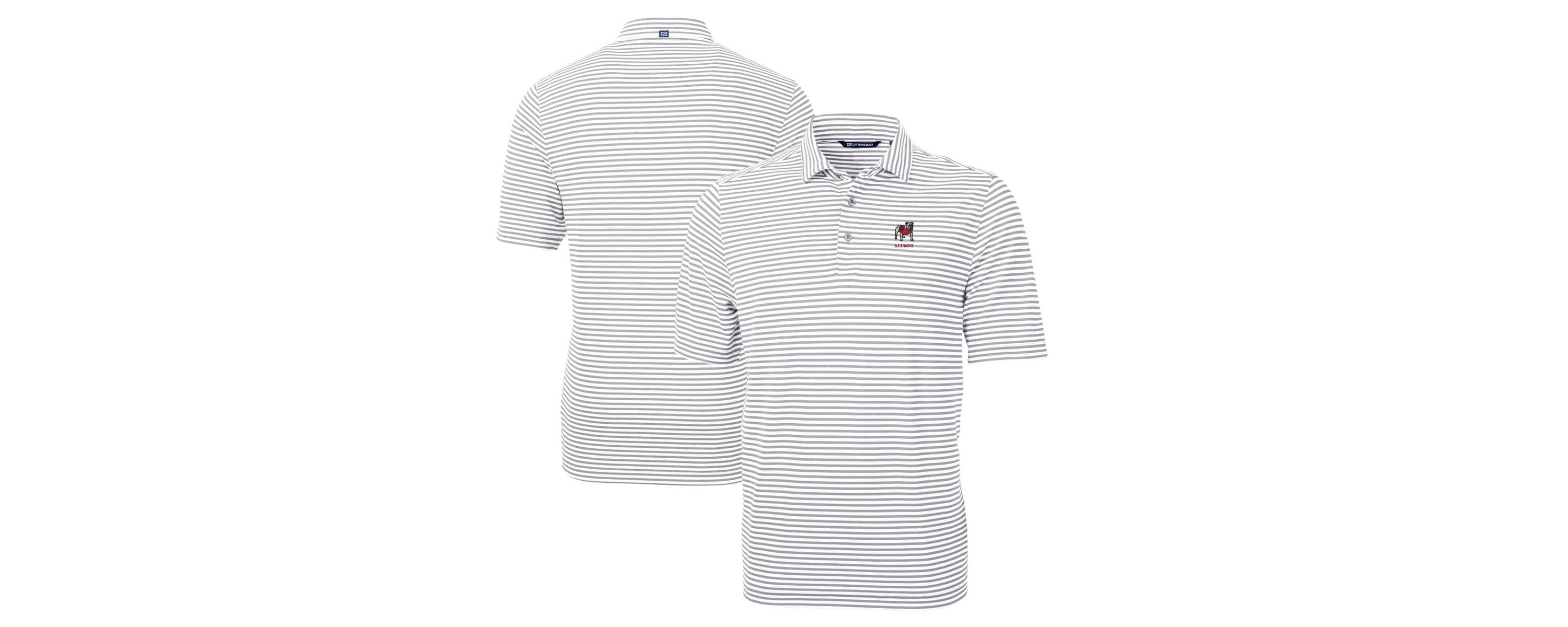 NCAA Georgia Bulldogs Alumni Logo Virtue Eco Pique Stripe Recycled Polo