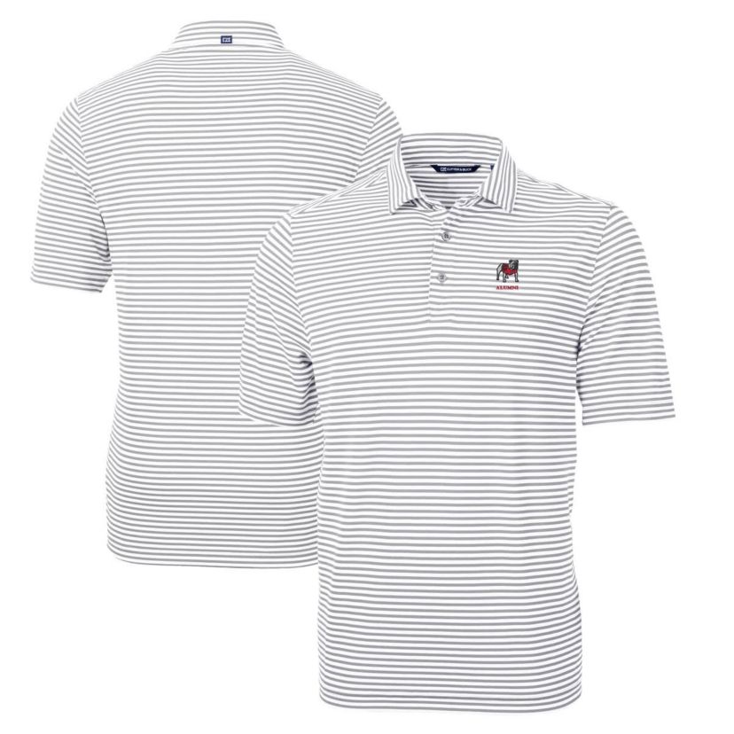 NCAA Georgia Bulldogs Alumni Logo Virtue Eco Pique Stripe Recycled Polo