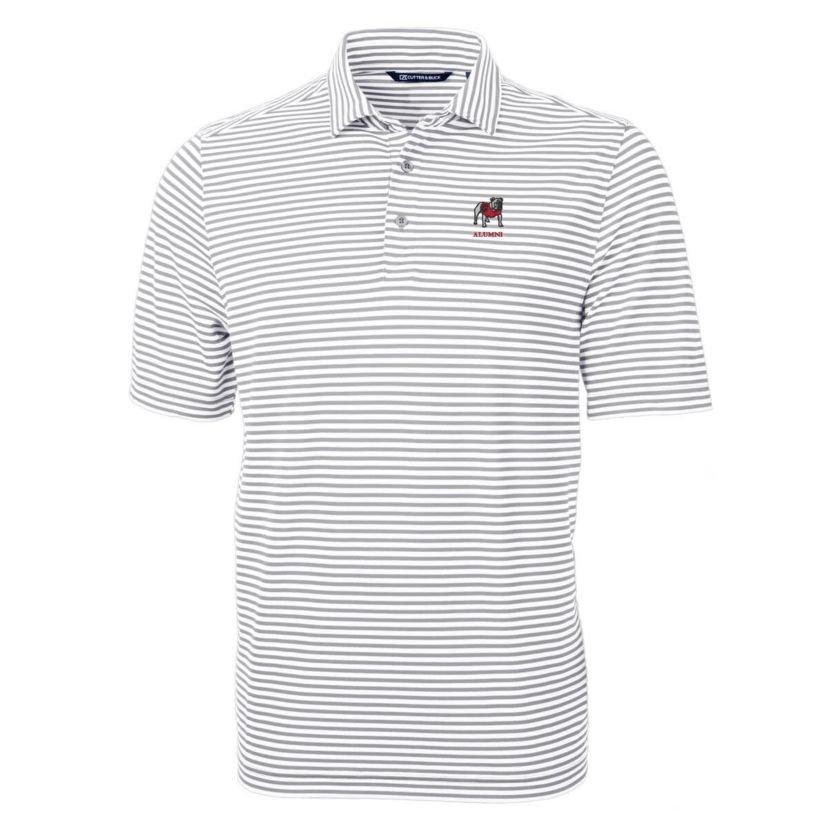 NCAA Georgia Bulldogs Alumni Logo Virtue Eco Pique Stripe Recycled Polo