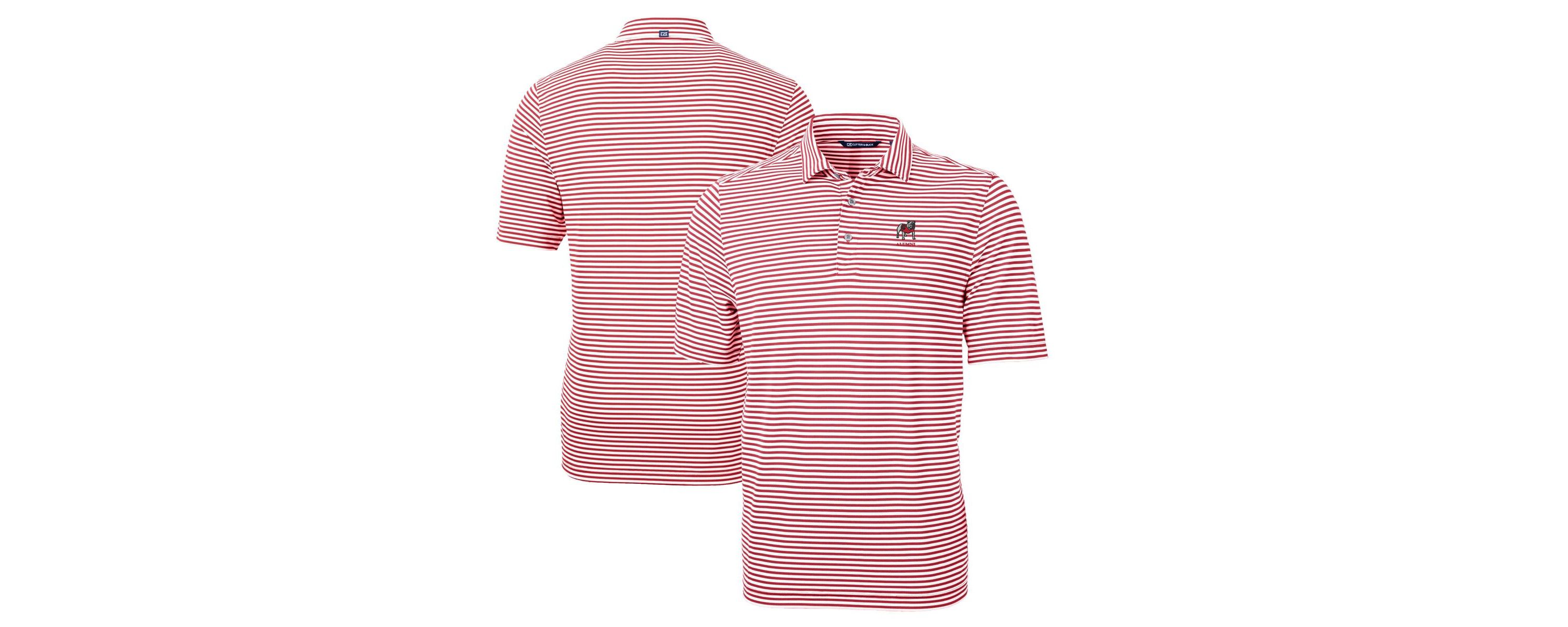NCAA Georgia Bulldogs Alumni Logo Virtue Eco Pique Stripe Recycled Polo