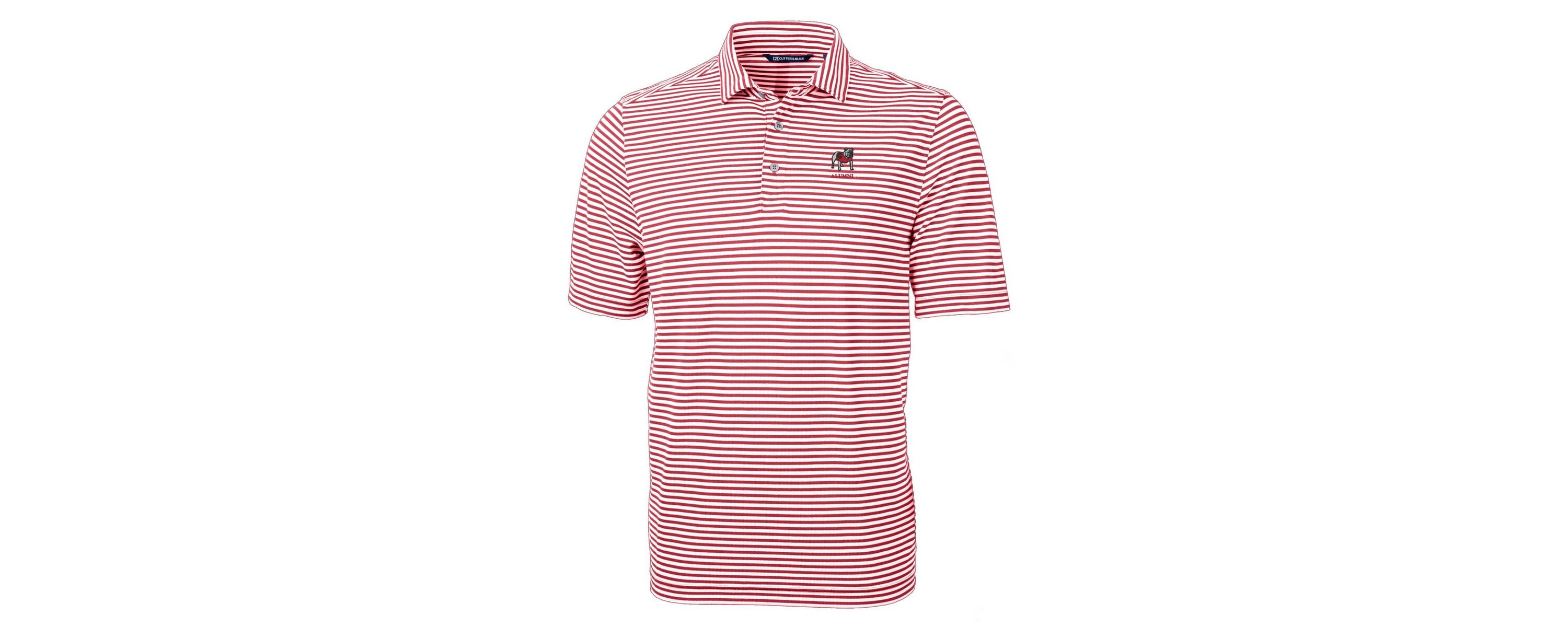 NCAA Georgia Bulldogs Alumni Logo Virtue Eco Pique Stripe Recycled Polo