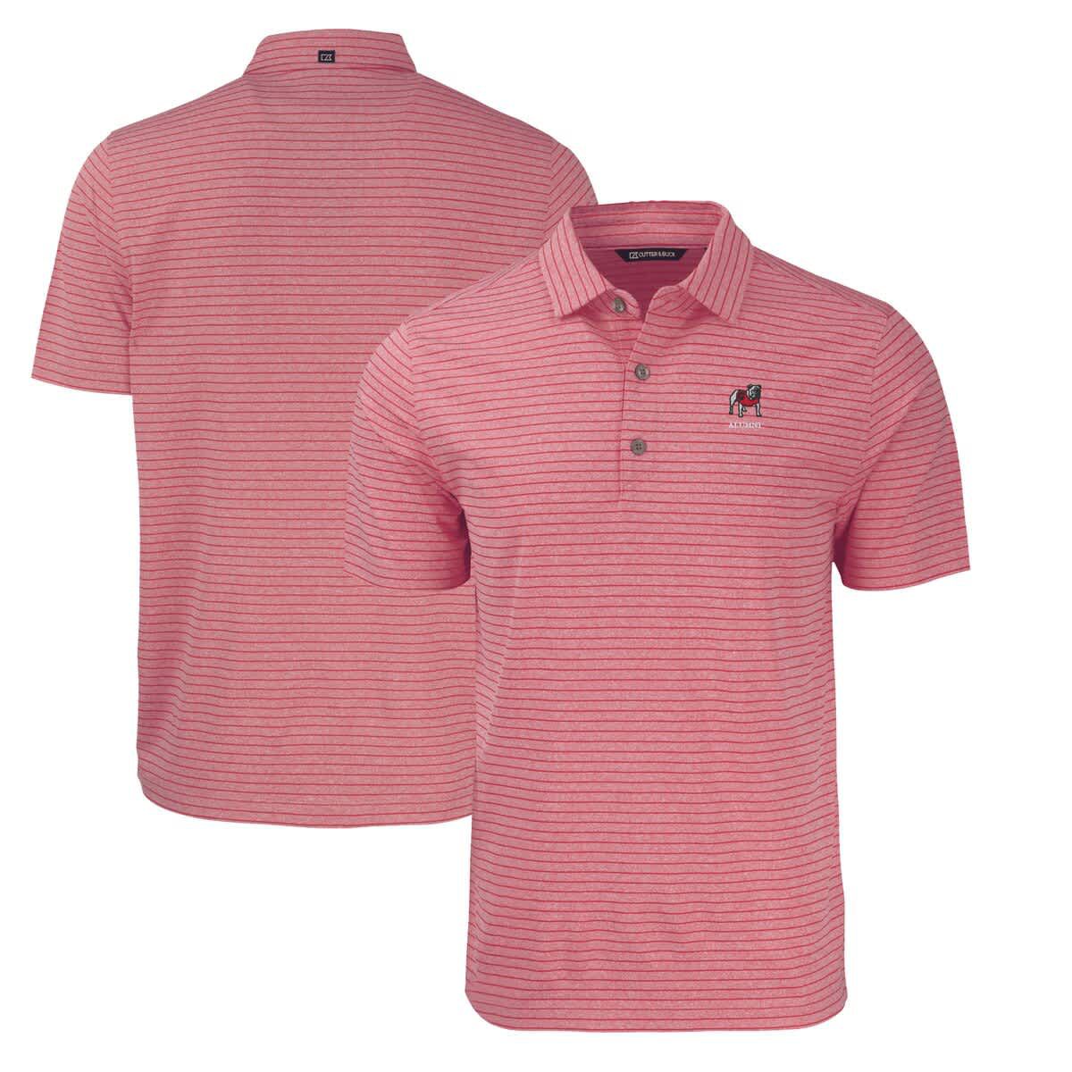 NCAA Georgia Bulldogs Alumni Logo Forge Eco Stripe Stretch Recycled Polo