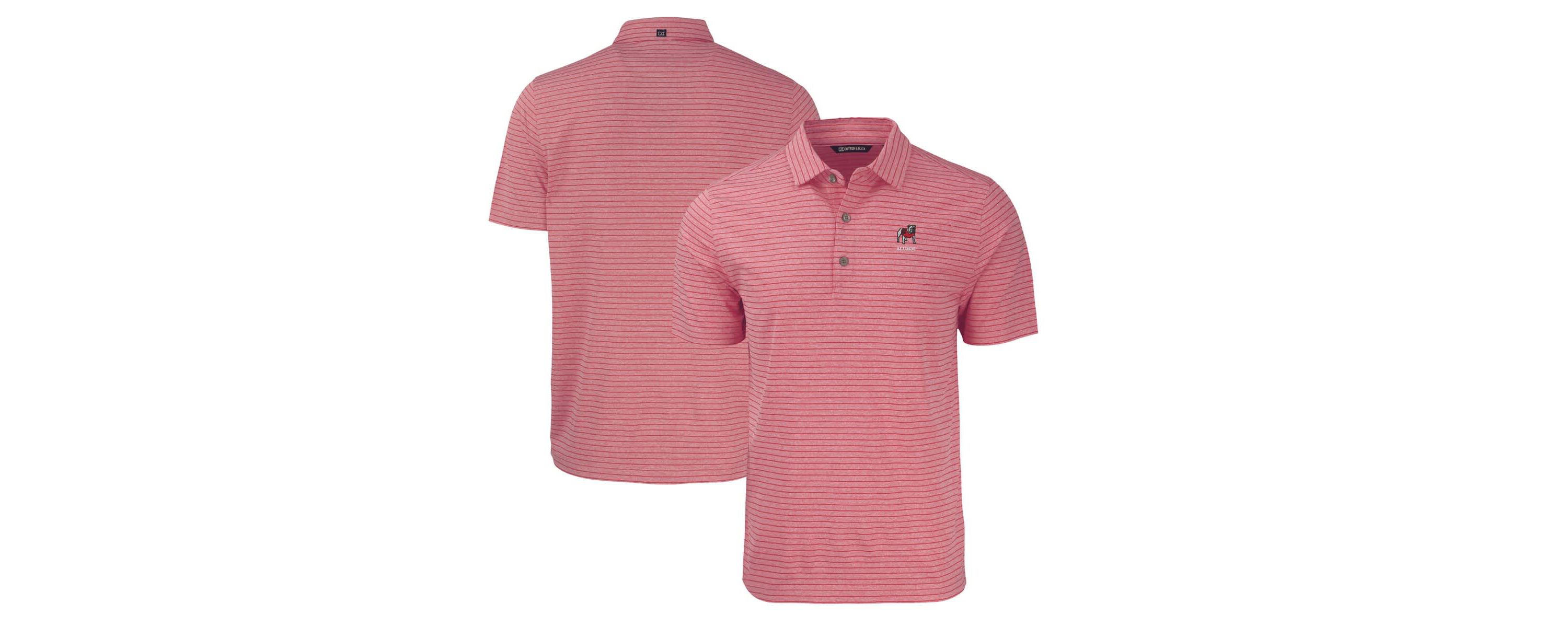 NCAA Georgia Bulldogs Alumni Logo Forge Eco Stripe Stretch Recycled Polo