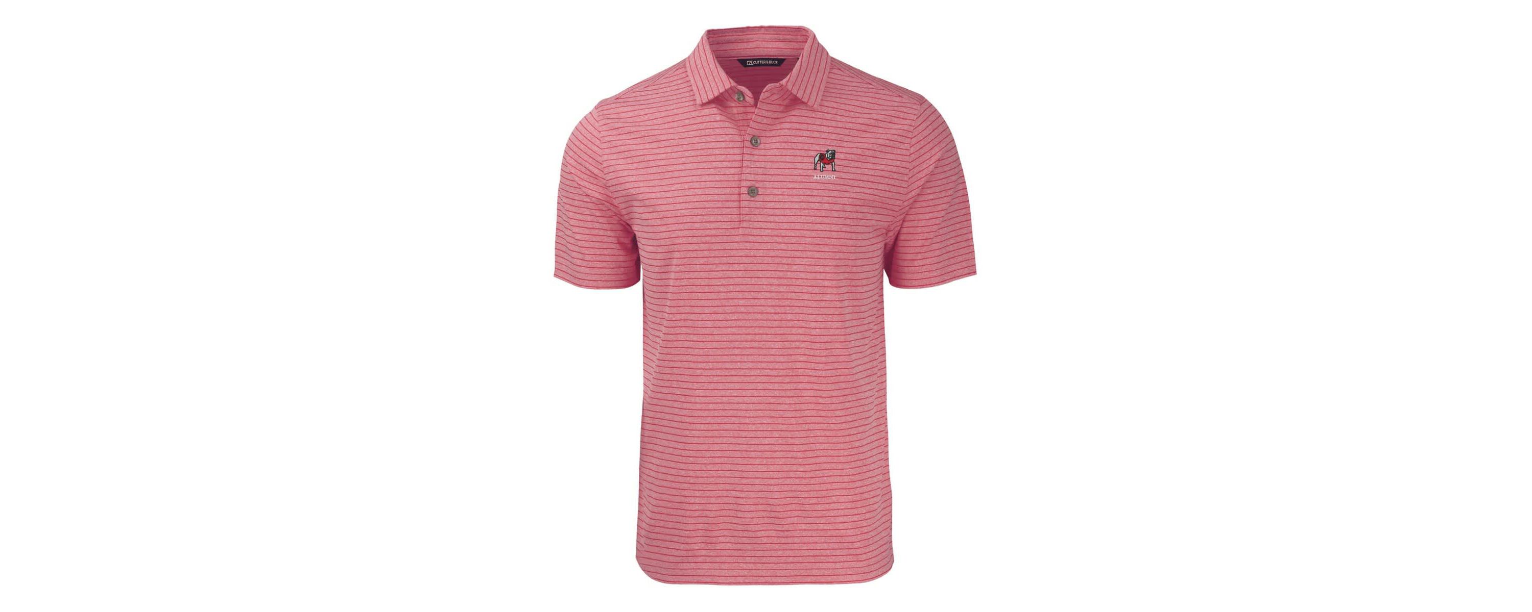 NCAA Georgia Bulldogs Alumni Logo Forge Eco Stripe Stretch Recycled Polo
