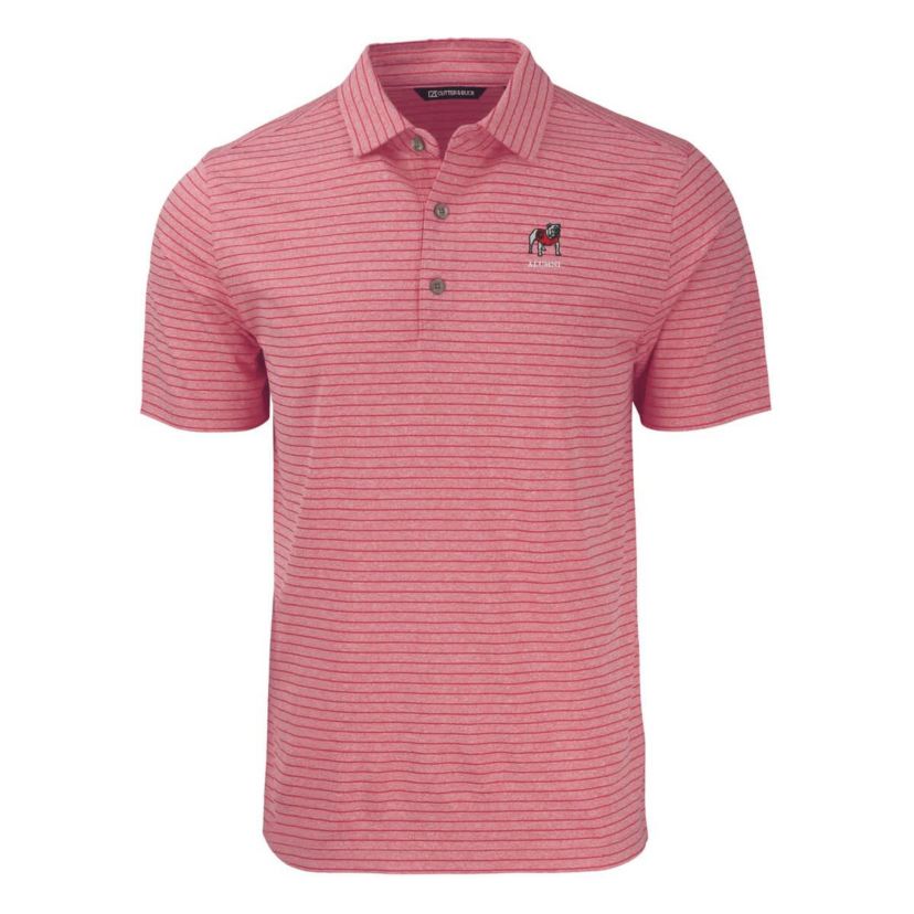 NCAA Georgia Bulldogs Alumni Logo Forge Eco Stripe Stretch Recycled Polo