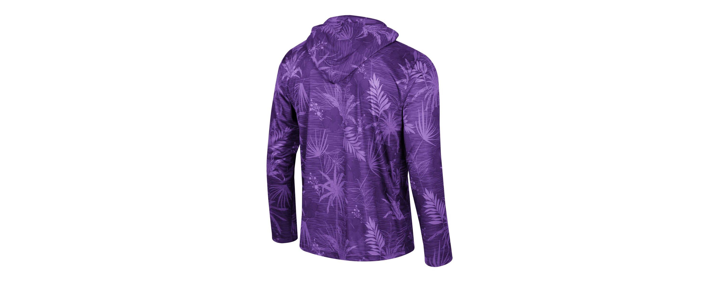 NCAA LSU Tigers Palms Printed Lightweight Quarter-Zip Hooded Top