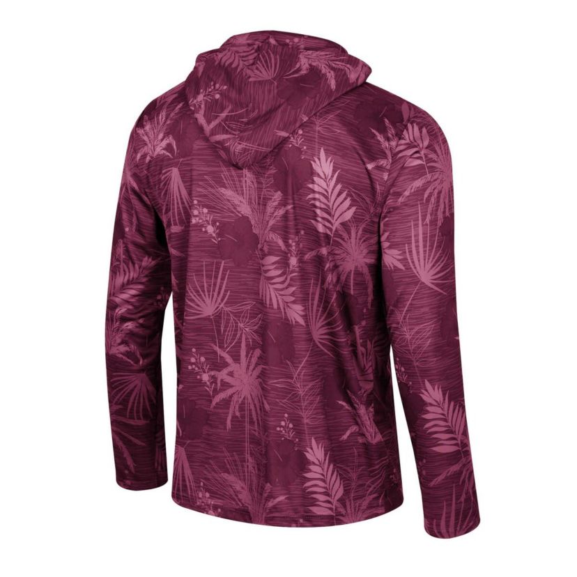 NCAA Mississippi State Bulldogs Palms Printed Lightweight Quarter-Zip Hooded Top