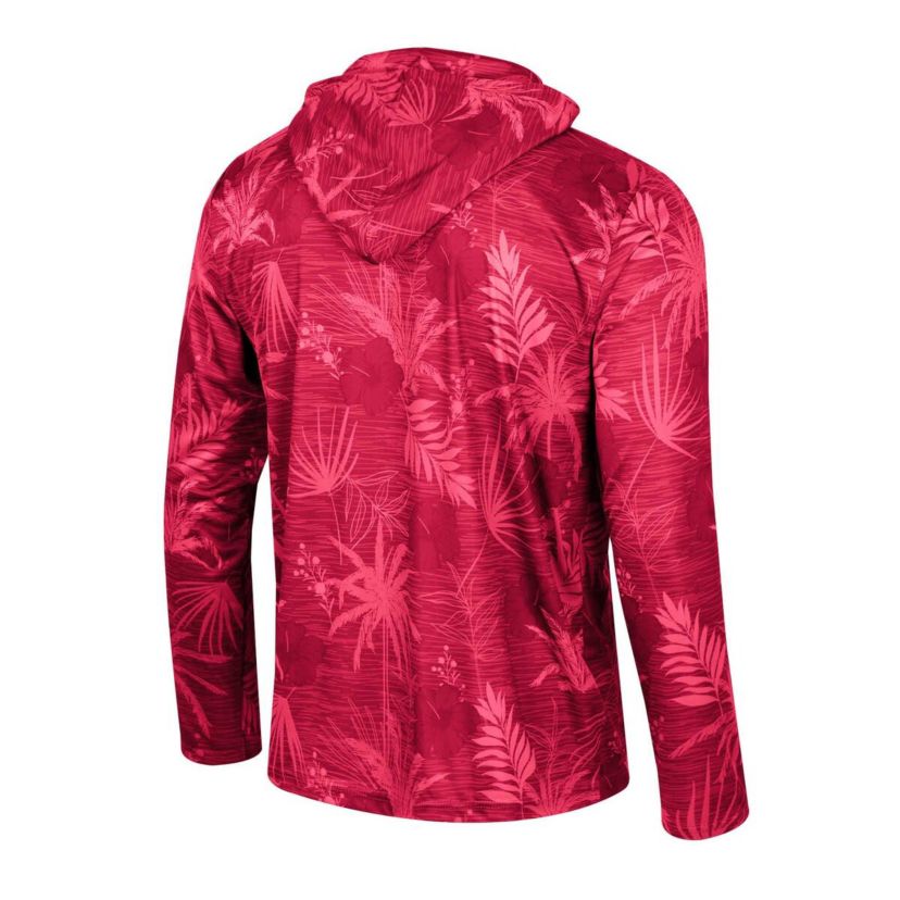 Alabama Crimson Tide NCAA Alabama Tide Palms Printed Lightweight Quarter-Zip Hooded Top