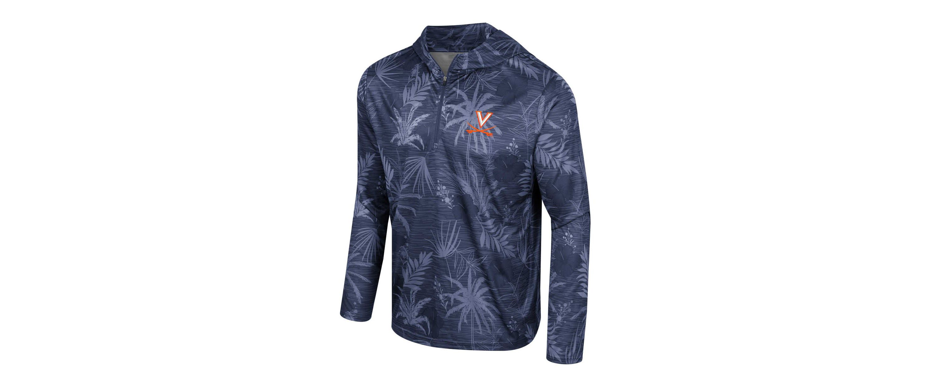 NCAA Virginia Cavaliers Palms Printed Lightweight Quarter-Zip Hooded Top