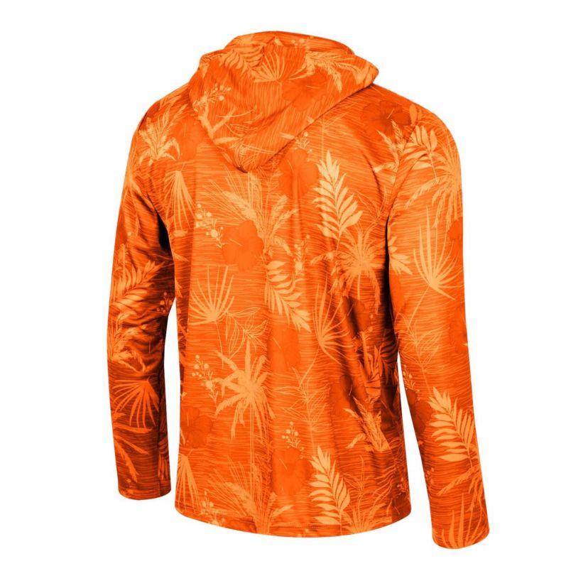 Syracuse Orange NCAA Syracuse Palms Printed Lightweight Quarter-Zip Hooded Top