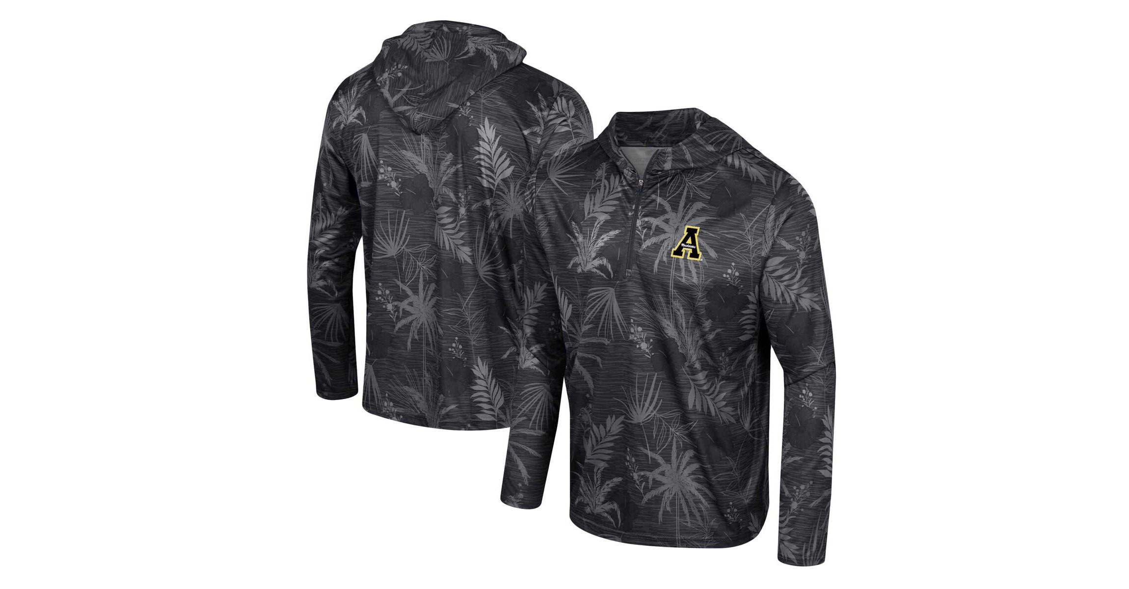 NCAA Appalachian State Mountaineers Palms Printed Lightweight Quarter-Zip Hooded Top