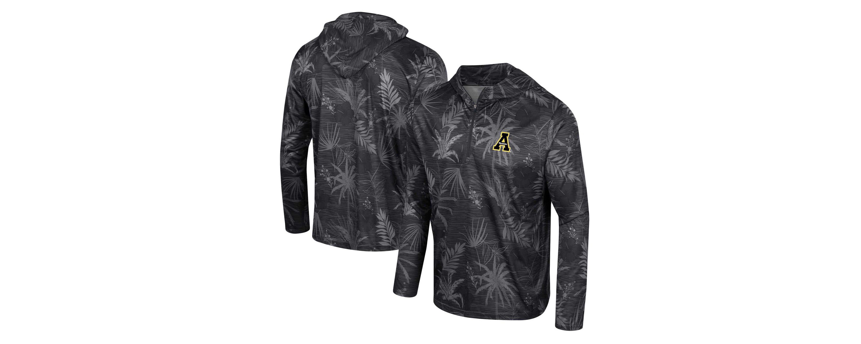 NCAA Appalachian State Mountaineers Palms Printed Lightweight Quarter-Zip Hooded Top