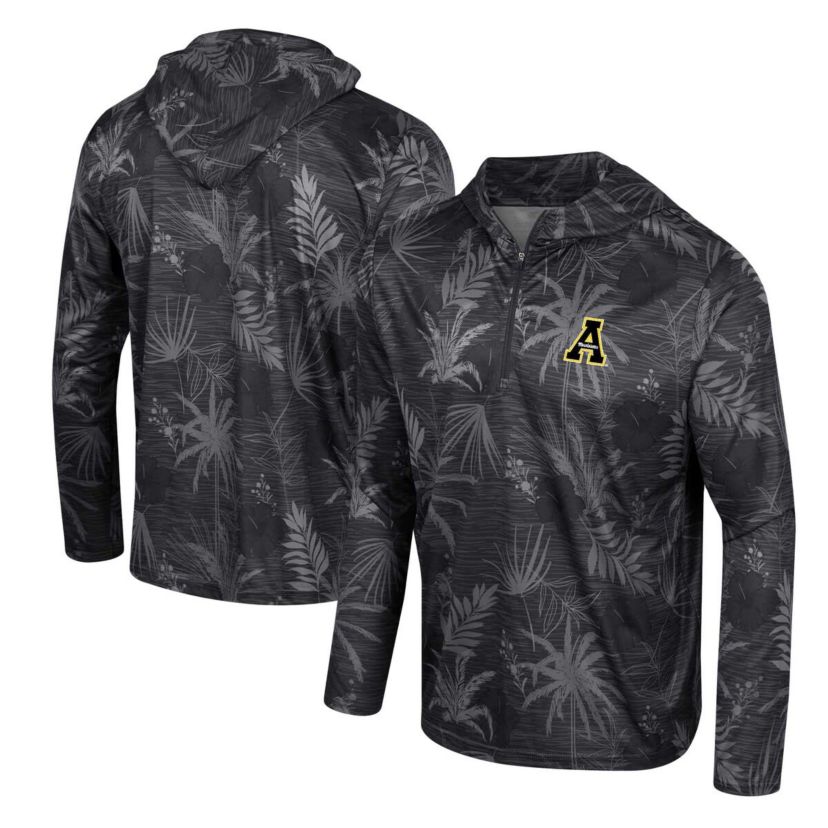 NCAA Appalachian State Mountaineers Palms Printed Lightweight Quarter-Zip Hooded Top