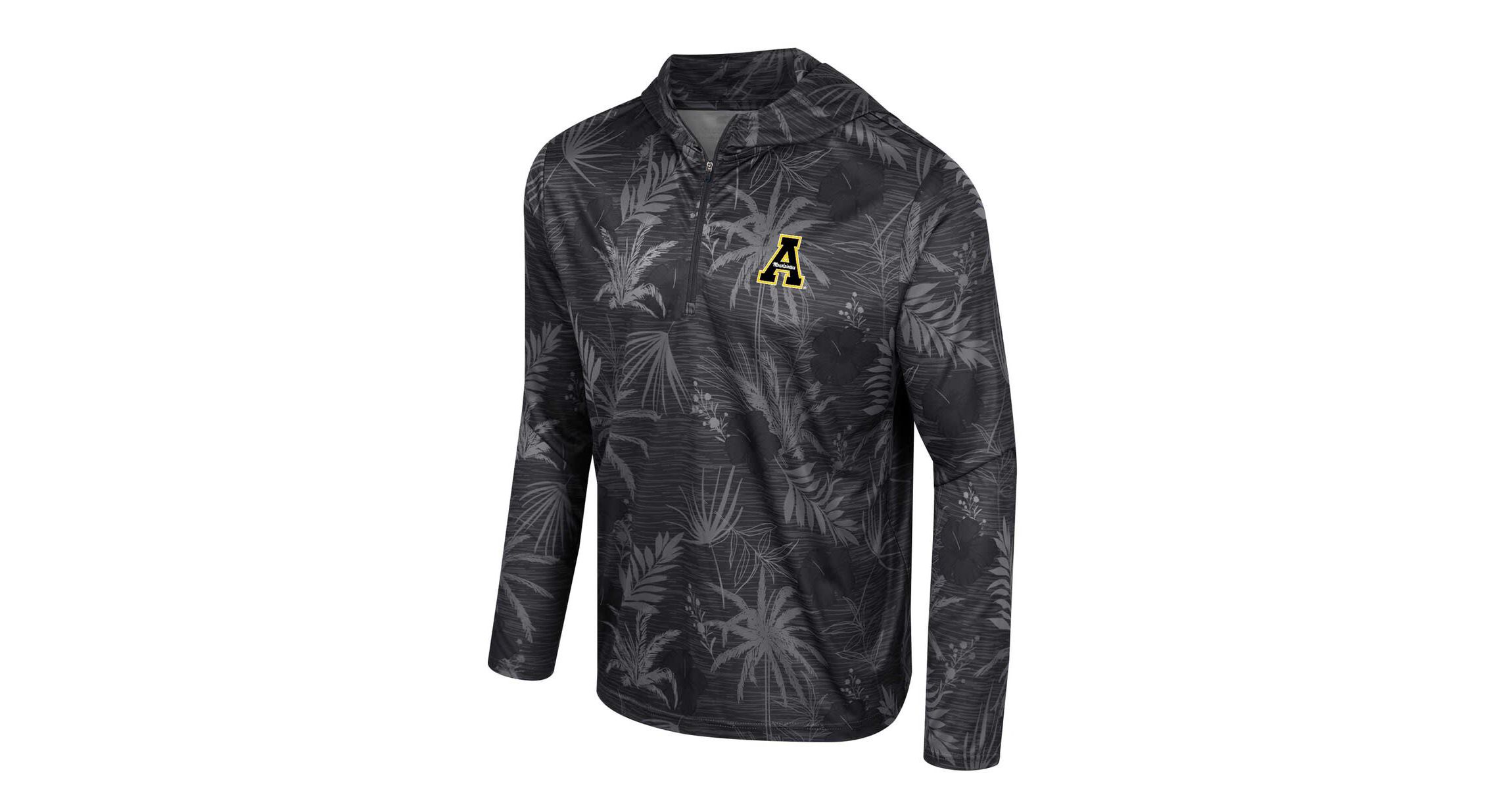NCAA Appalachian State Mountaineers Palms Printed Lightweight Quarter-Zip Hooded Top