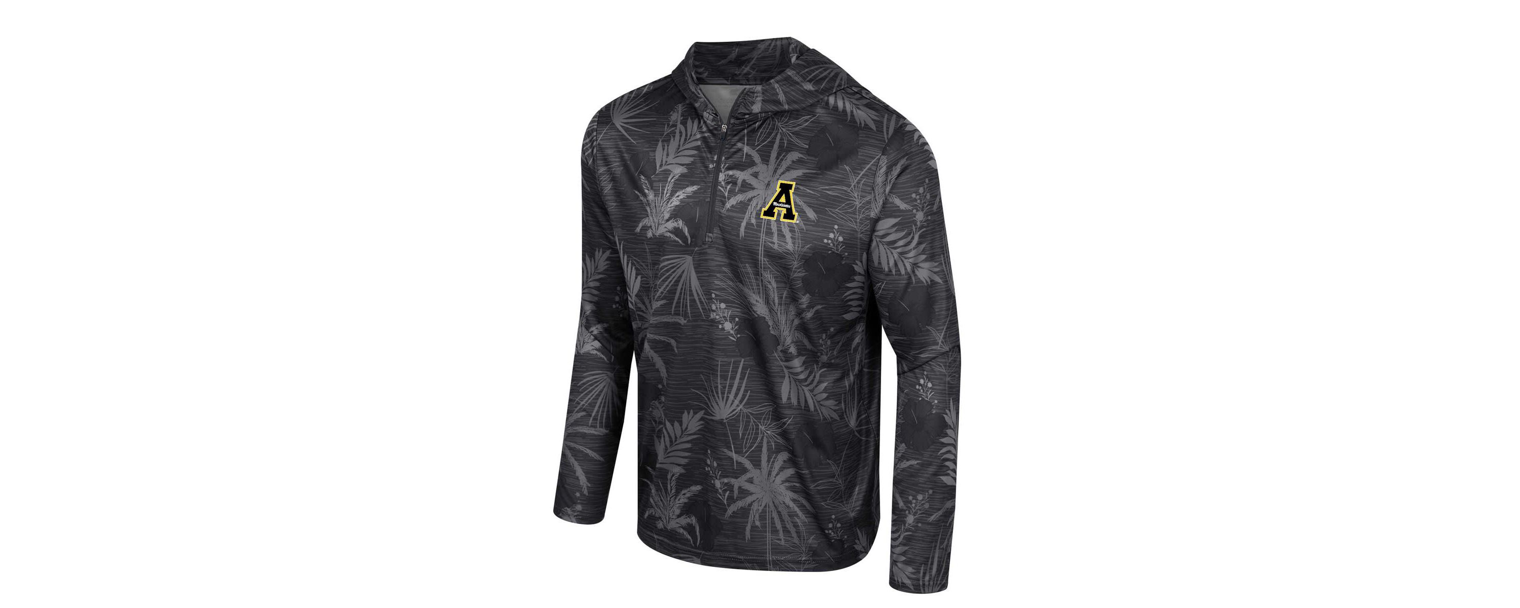 NCAA Appalachian State Mountaineers Palms Printed Lightweight Quarter-Zip Hooded Top
