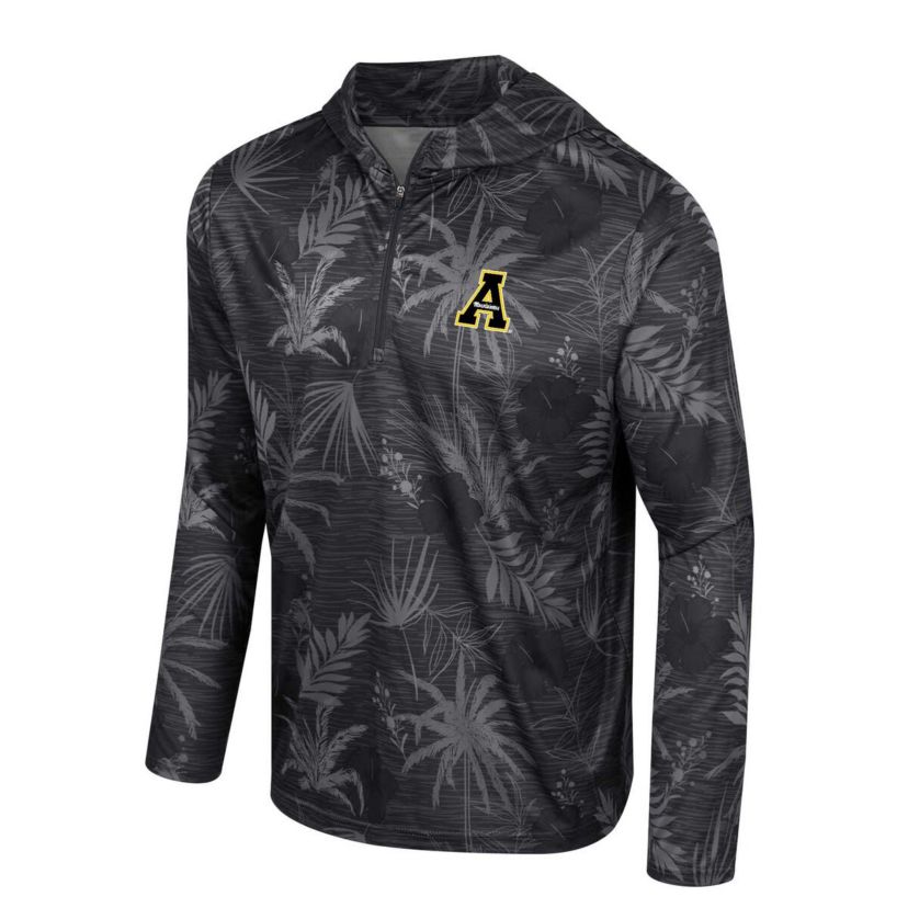 NCAA Appalachian State Mountaineers Palms Printed Lightweight Quarter-Zip Hooded Top