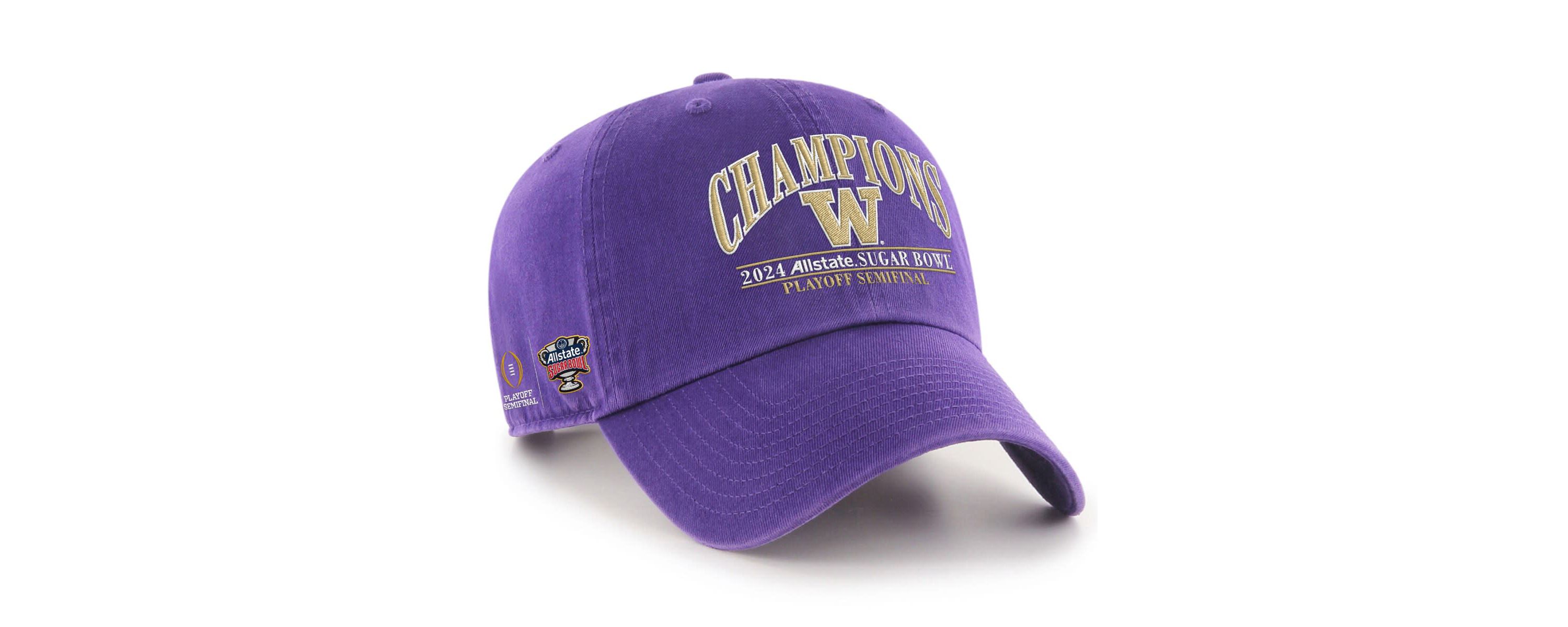 NCAA Washington Huskies NCAA Football Playoff 2024 Sugar Bowl s Clean Up Adjustable Hat