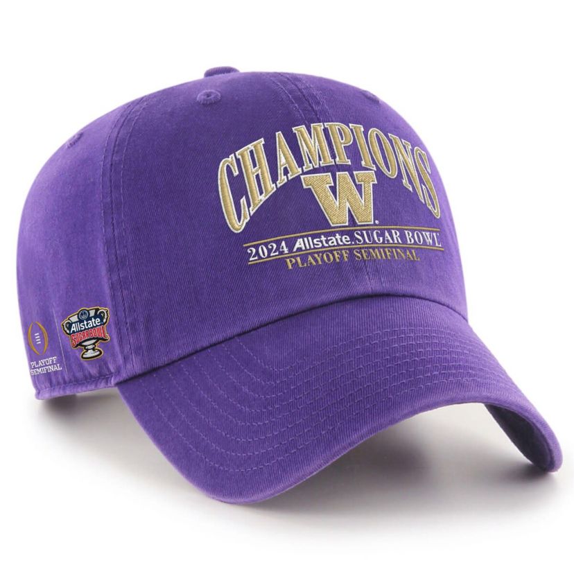 NCAA Washington Huskies NCAA Football Playoff 2024 Sugar Bowl s Clean Up Adjustable Hat
