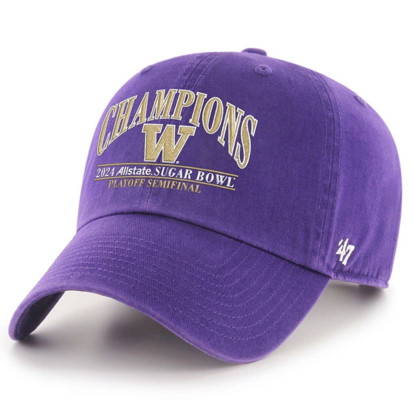 NCAA Washington Huskies NCAA Football Playoff 2024 Sugar Bowl s Clean Up Adjustable Hat