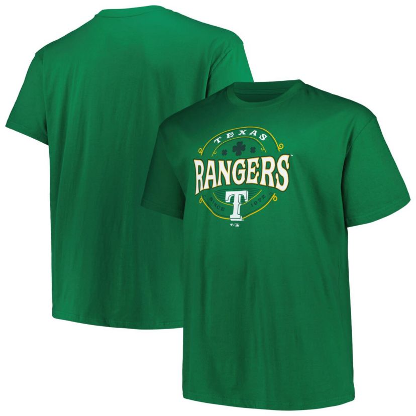 MLB Kelly Texas Rangers Big & Tall Celtic T-Shirt