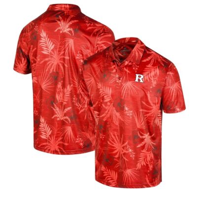 Colosseum Men's Rutgers Scarlet Knights NCAA Rutgers Knights Palms Team Polo, 2XL