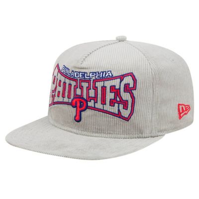 New Era Men's MLB Philadelphia Phillies Corduroy Golfer Snapback Hat, Gray
