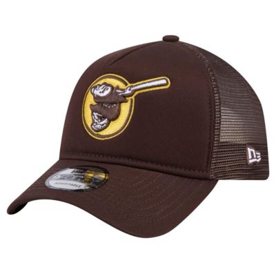 New Era Men's MLB San Diego Padres 9FORTY A-Frame Trucker Adjustable Hat, Brown