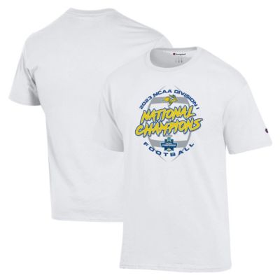 Champion Men's NCAA South Dakota State Jackrabbits 2023 FCS Football National s Locker Room T-Shirt, White, Large