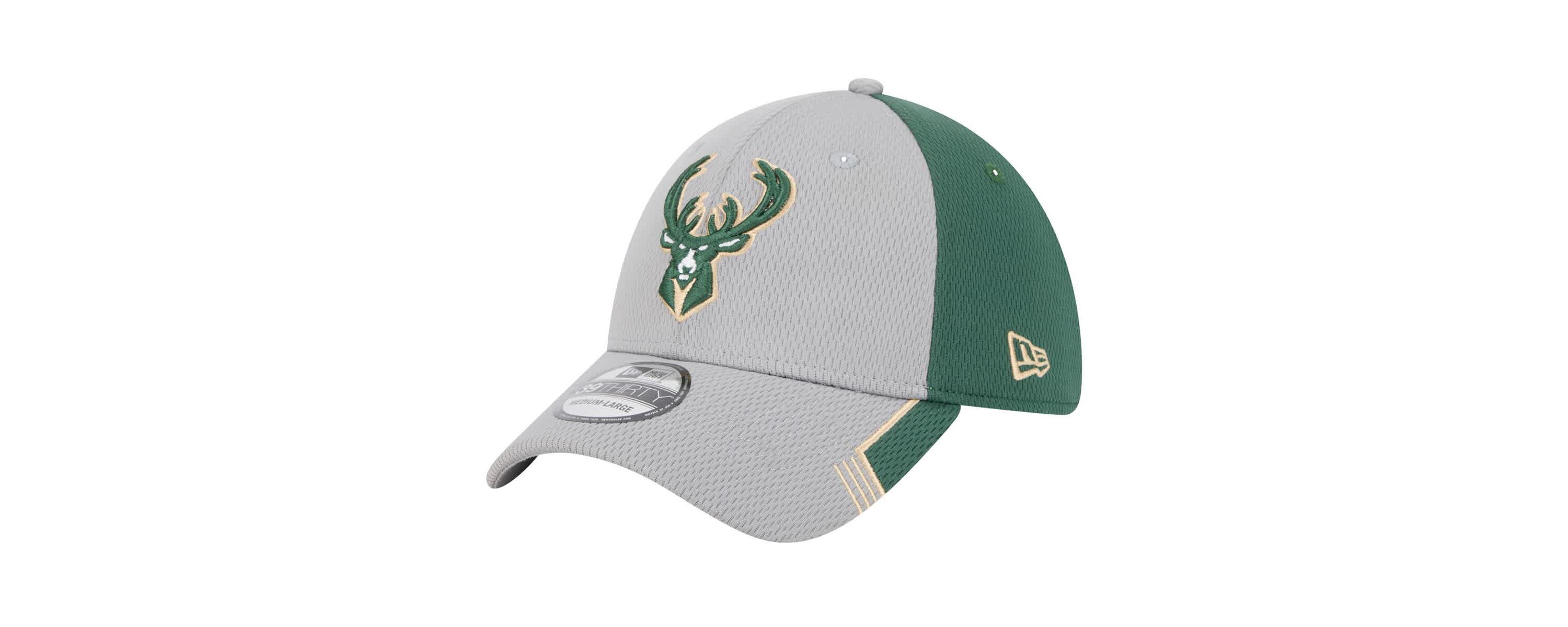 NBA Gray/Hunter Milwaukee Bucks Active Trim 39THIRTY Flex Hat
