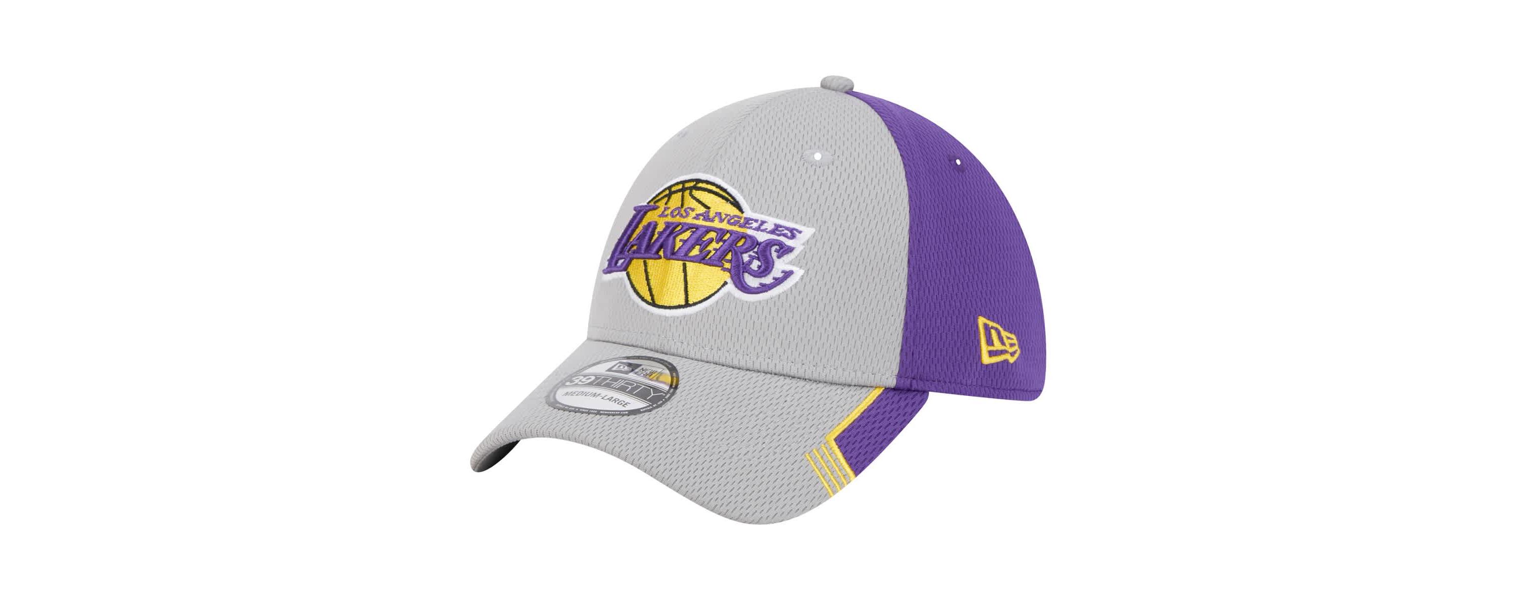NBA Gray/Purple Los Angeles Lakers Active Trim 39THIRTY Flex Hat