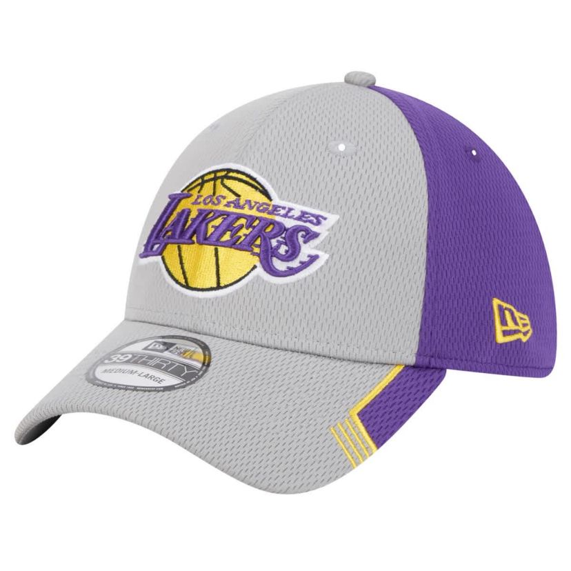 NBA Gray/Purple Los Angeles Lakers Active Trim 39THIRTY Flex Hat