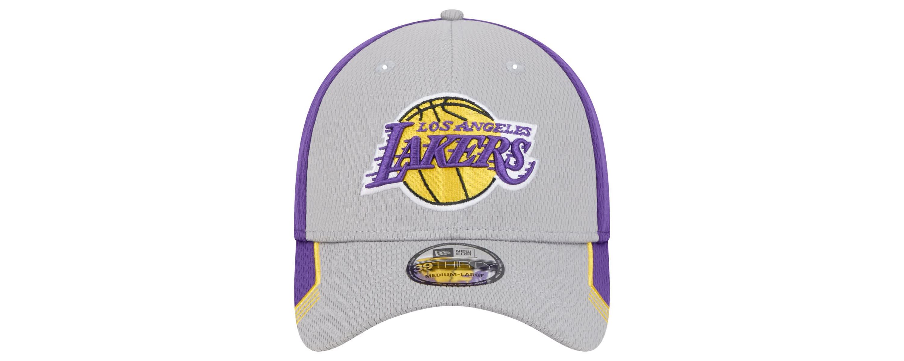 NBA Gray/Purple Los Angeles Lakers Active Trim 39THIRTY Flex Hat