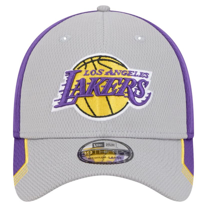 NBA Gray/Purple Los Angeles Lakers Active Trim 39THIRTY Flex Hat