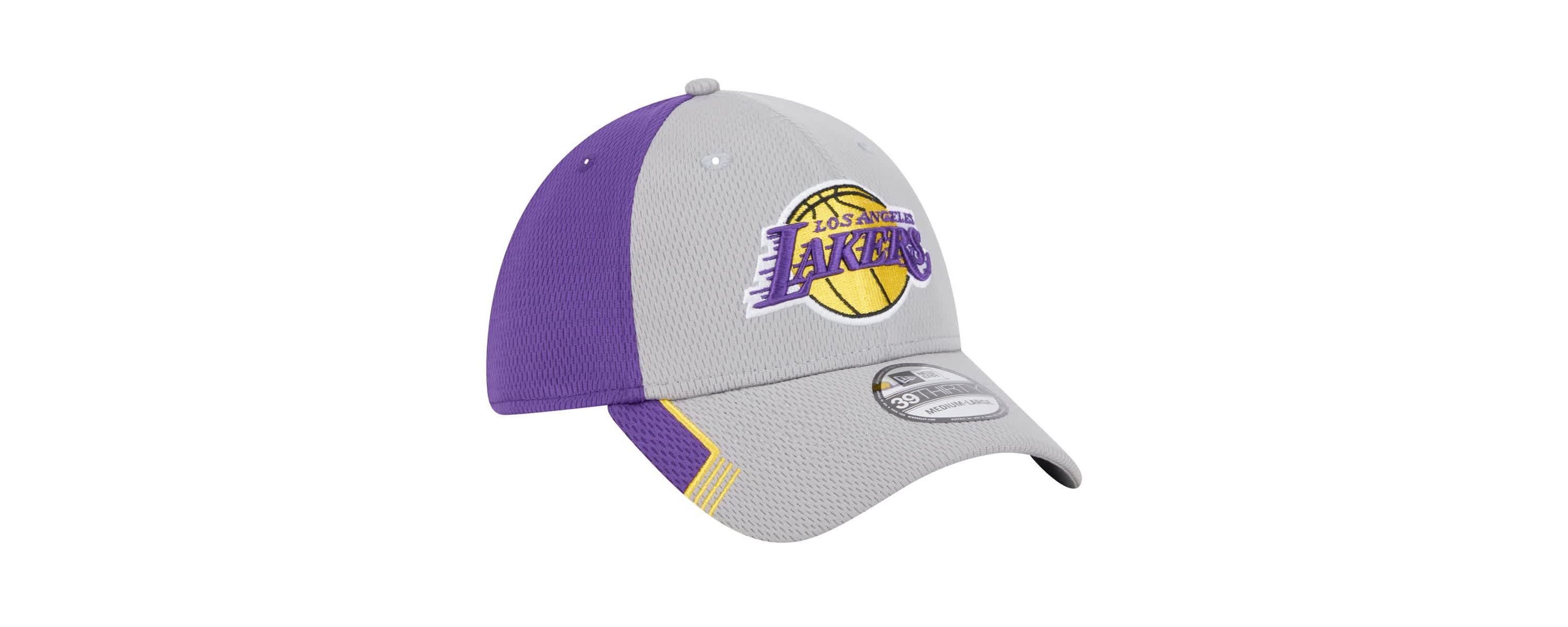 NBA Gray/Purple Los Angeles Lakers Active Trim 39THIRTY Flex Hat