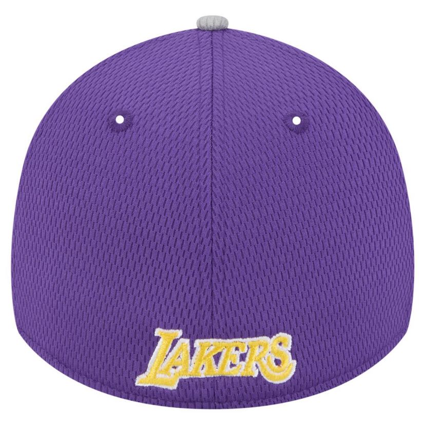 NBA Gray/Purple Los Angeles Lakers Active Trim 39THIRTY Flex Hat