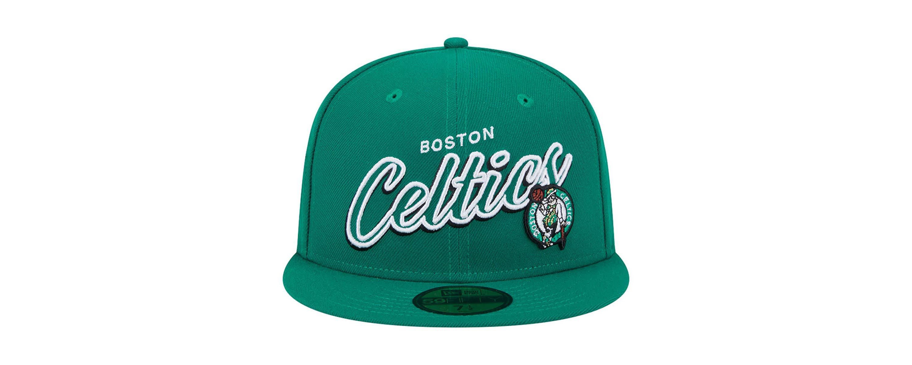 NBA Kelly Boston Celtics Sport Night Script Sided 59FIFTY Fitted Hat