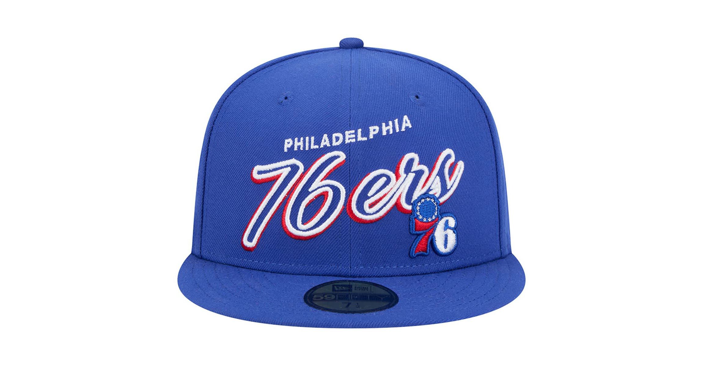 NBA Philadelphia 76ers Sport Night Script Sided 59FIFTY Fitted Hat