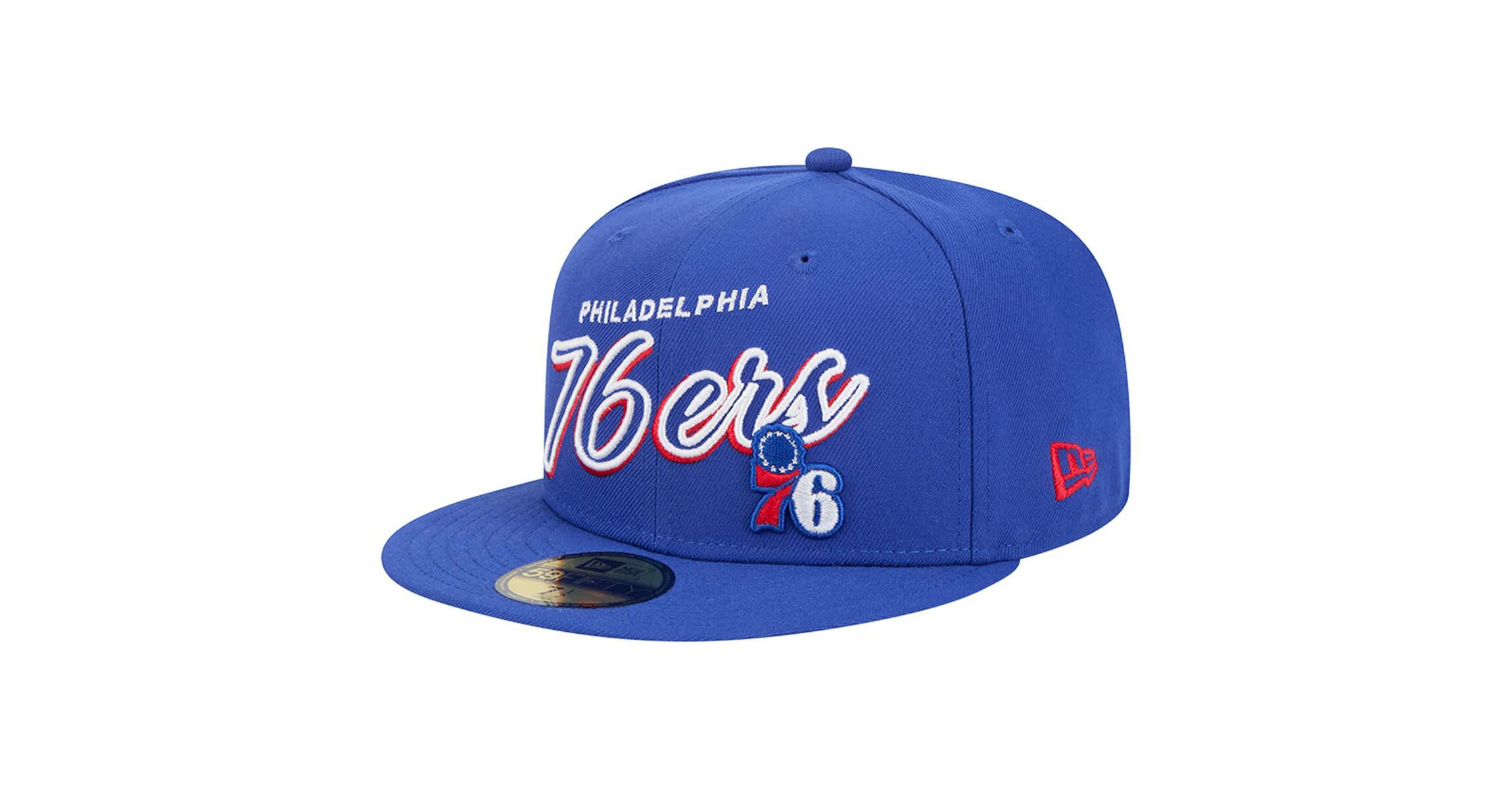 NBA Philadelphia 76ers Sport Night Script Sided 59FIFTY Fitted Hat