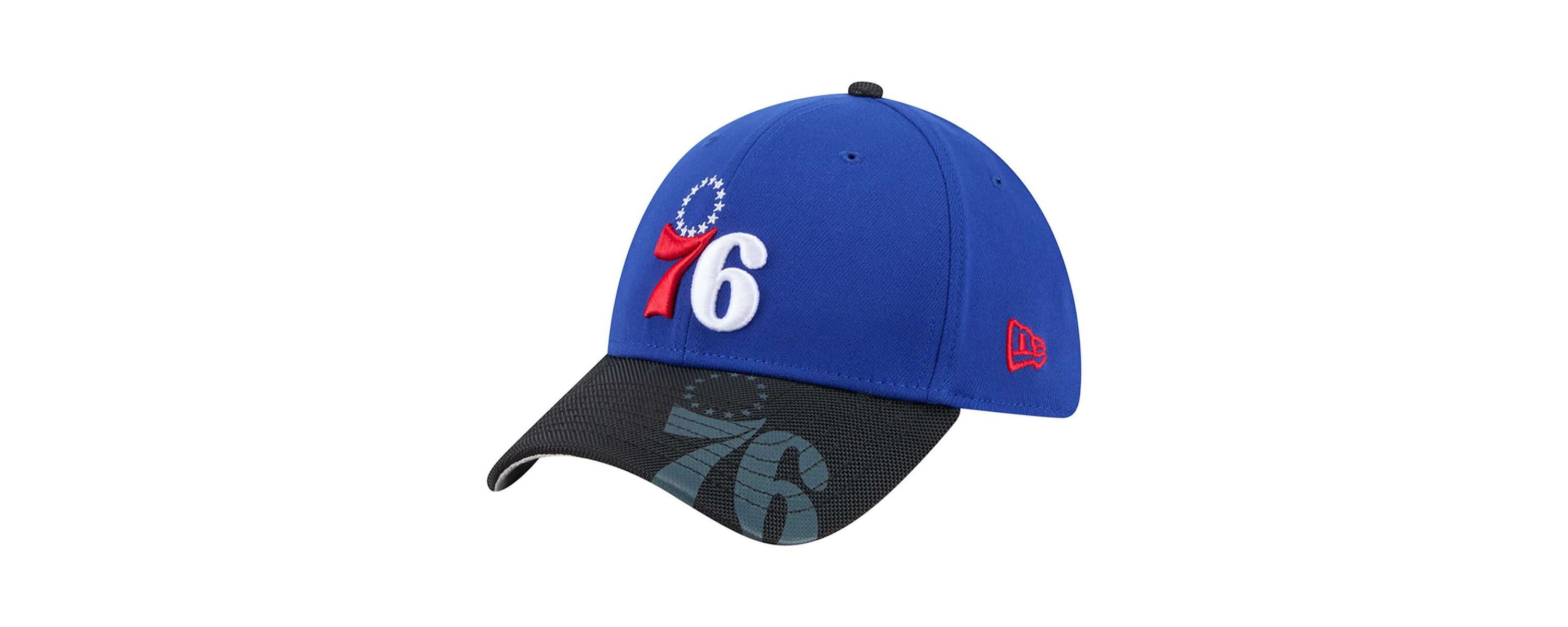NBA Royal/Black Philadelphia 76ers Sport Night Visor Hit 39THIRTY Flex Hat