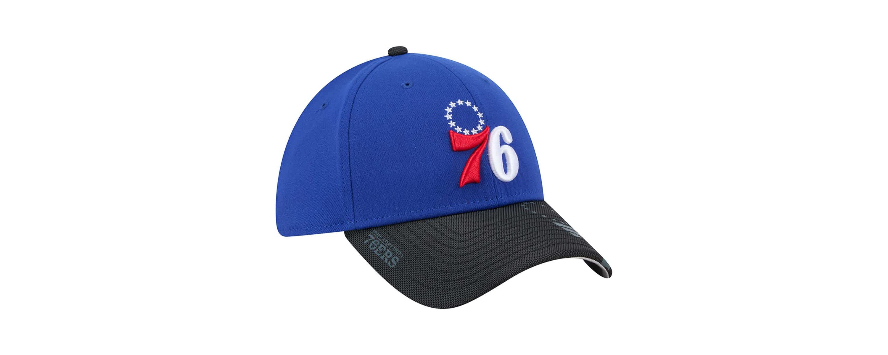 NBA Royal/Black Philadelphia 76ers Sport Night Visor Hit 39THIRTY Flex Hat
