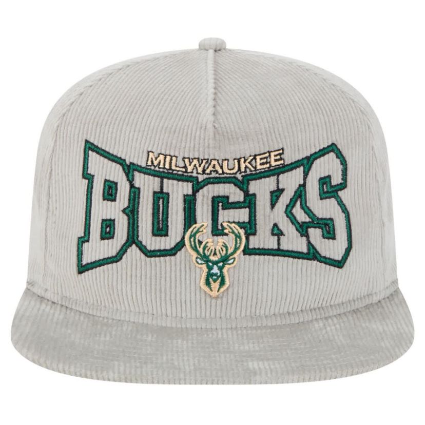 NBA Milwaukee Bucks Throwback Corduroy Golfer Snapback Hat