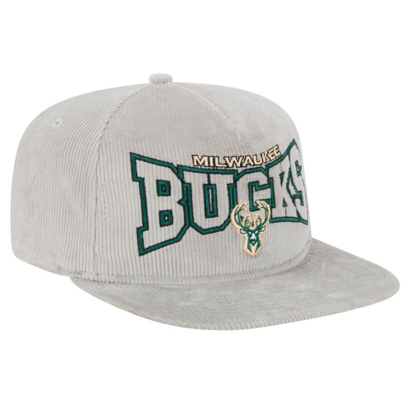 NBA Milwaukee Bucks Throwback Corduroy Golfer Snapback Hat