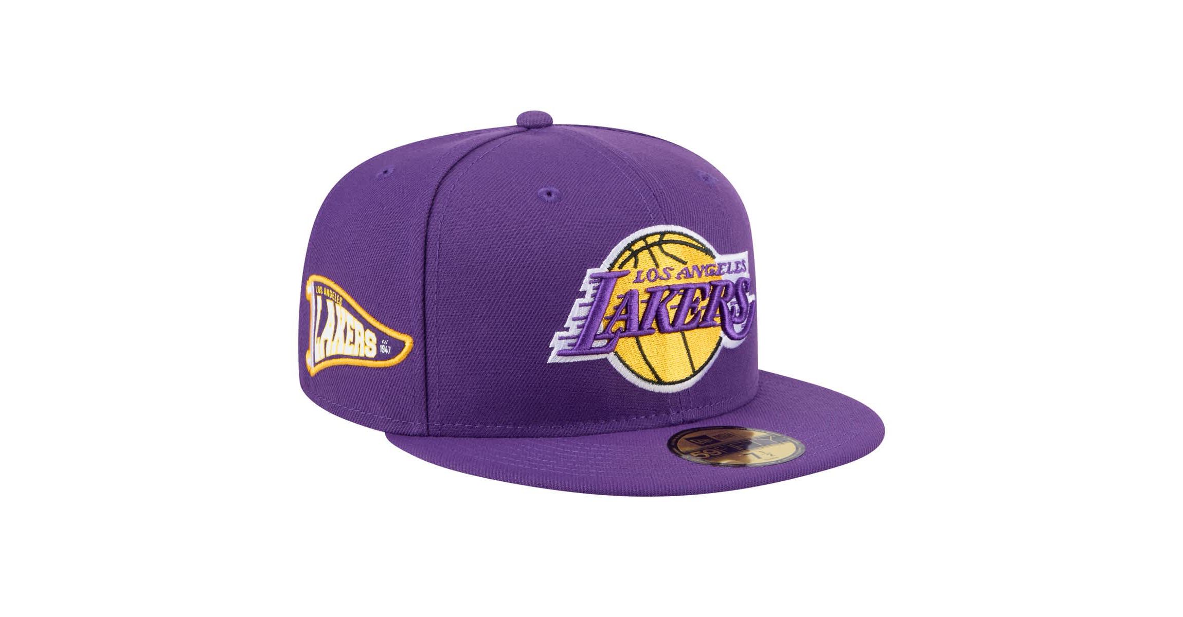 NBA Los Angeles Lakers Throwback Pennant 59FIFTY Fitted Hat