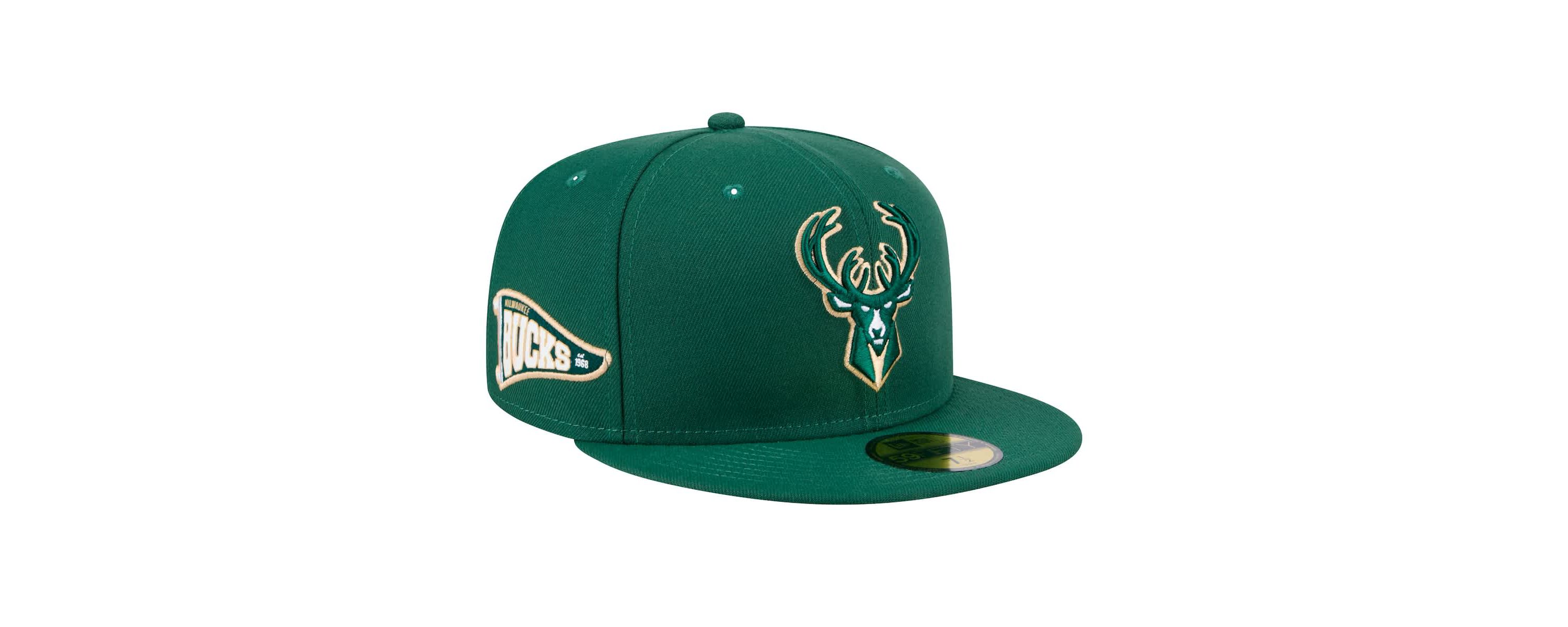 NBA Hunter Milwaukee Bucks Throwback Pennant 59FIFTY Fitted Hat