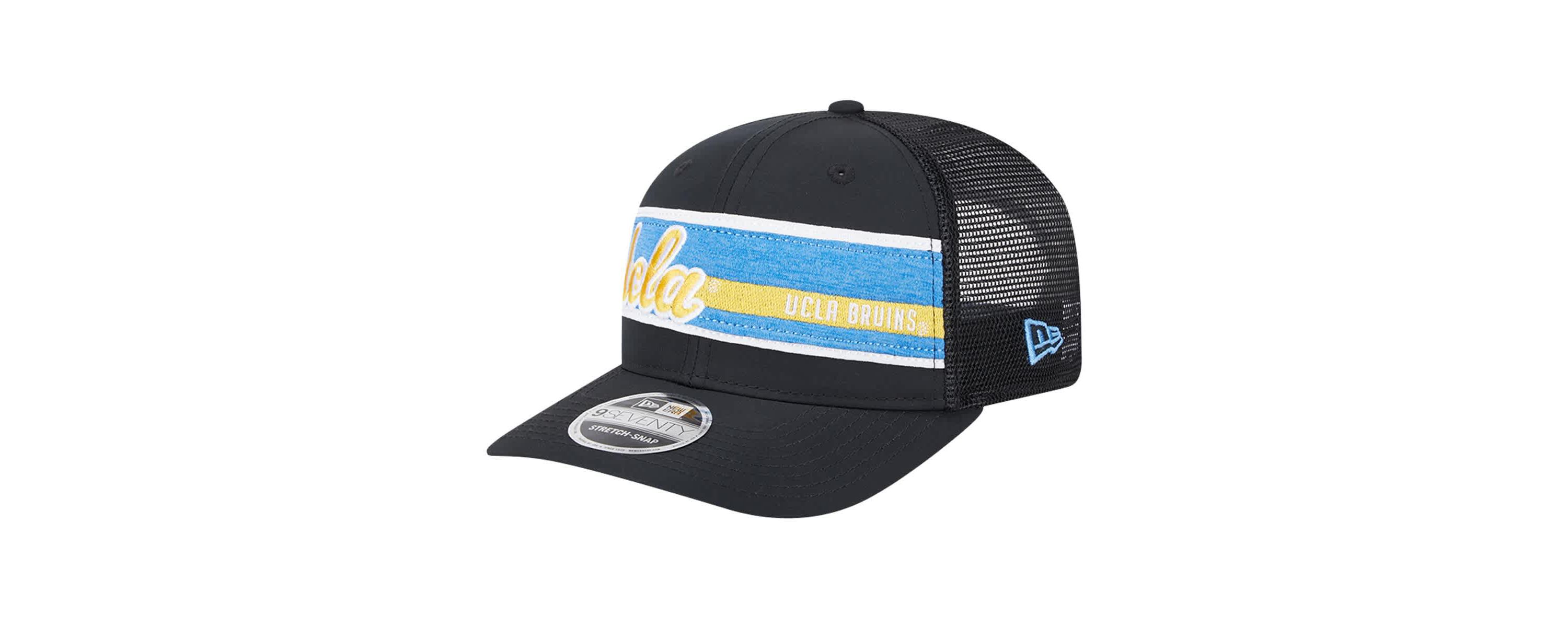 NCAA Black/Blue UCLA Bruins Striped 9SEVENTY Trucker Stretch-Snap Adjustable Hat