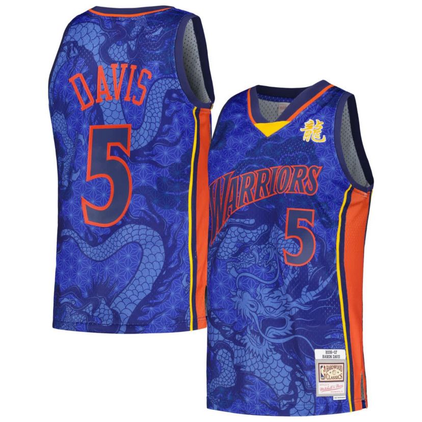 NBA Baron Davis Golden State Warriors 2006/07 Hardwood Classics Asian 6.0 Swingman Throwback Player Jersey