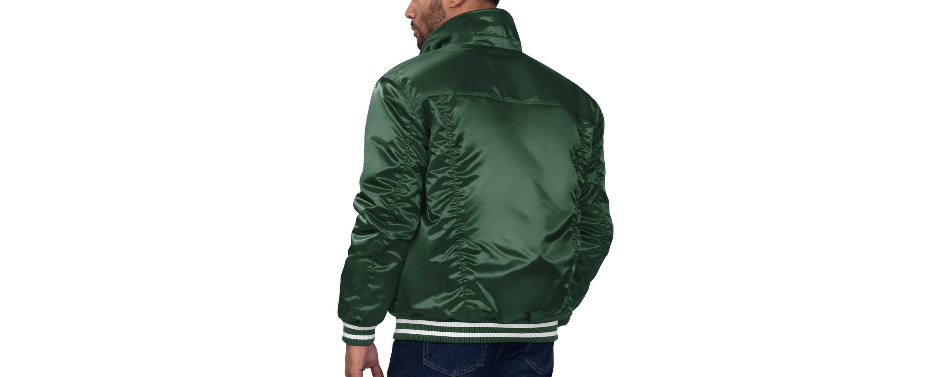 NBA x Levis Hunter Milwaukee Bucks Label Trucker Satin Full-Snap Jacket