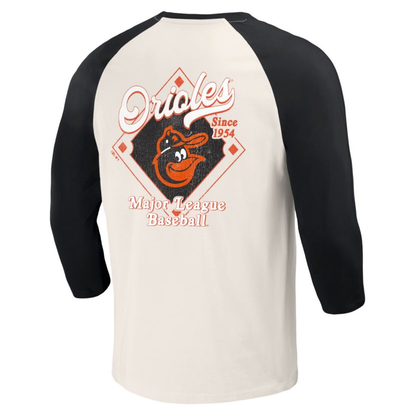 MLB Baltimore Orioles Cooperstown Collection Raglan 3/4-Sleeve T-Shirt