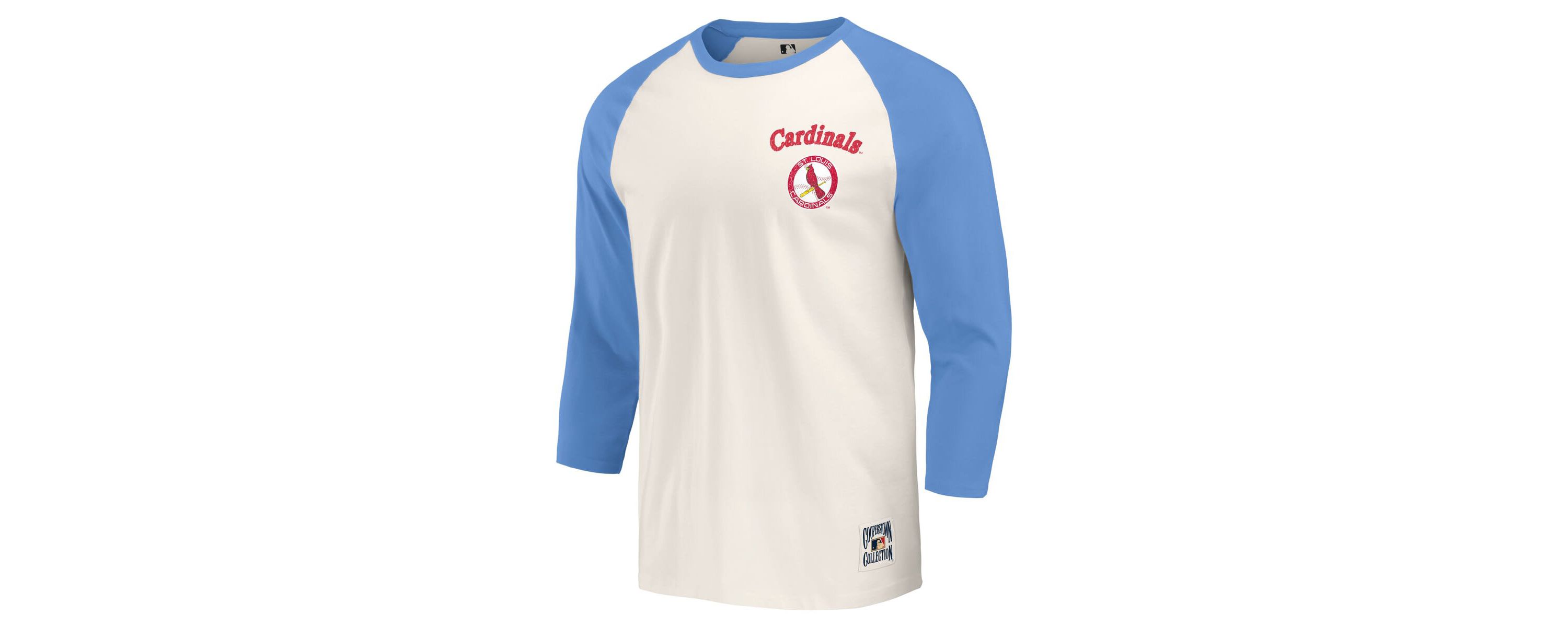 MLB Light St. Louis Cardinals Cooperstown Collection Raglan 3/4-Sleeve T-Shirt
