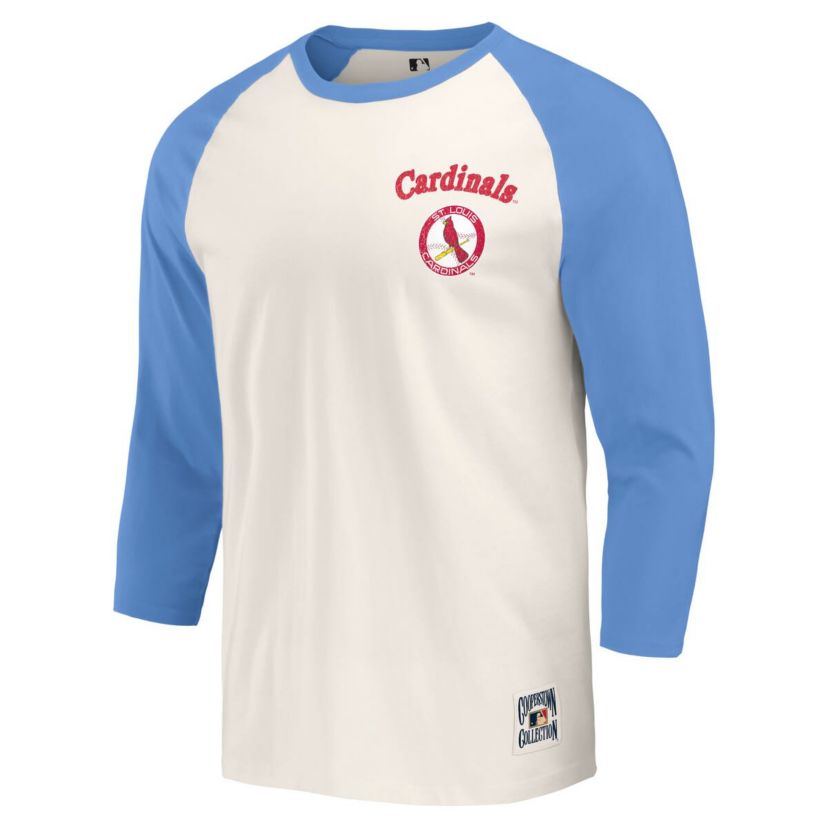 MLB Light St. Louis Cardinals Cooperstown Collection Raglan 3/4-Sleeve T-Shirt